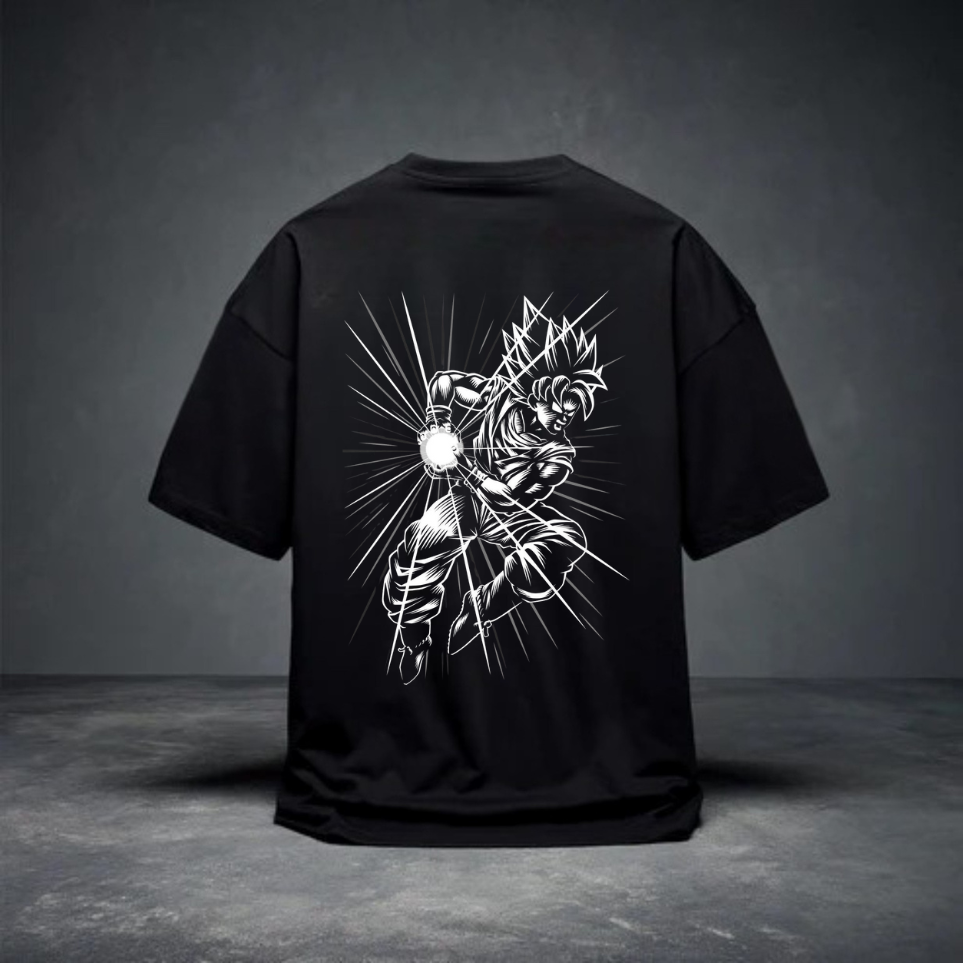 DROP SHOULDER T-SHIRT - Saiyan Fury