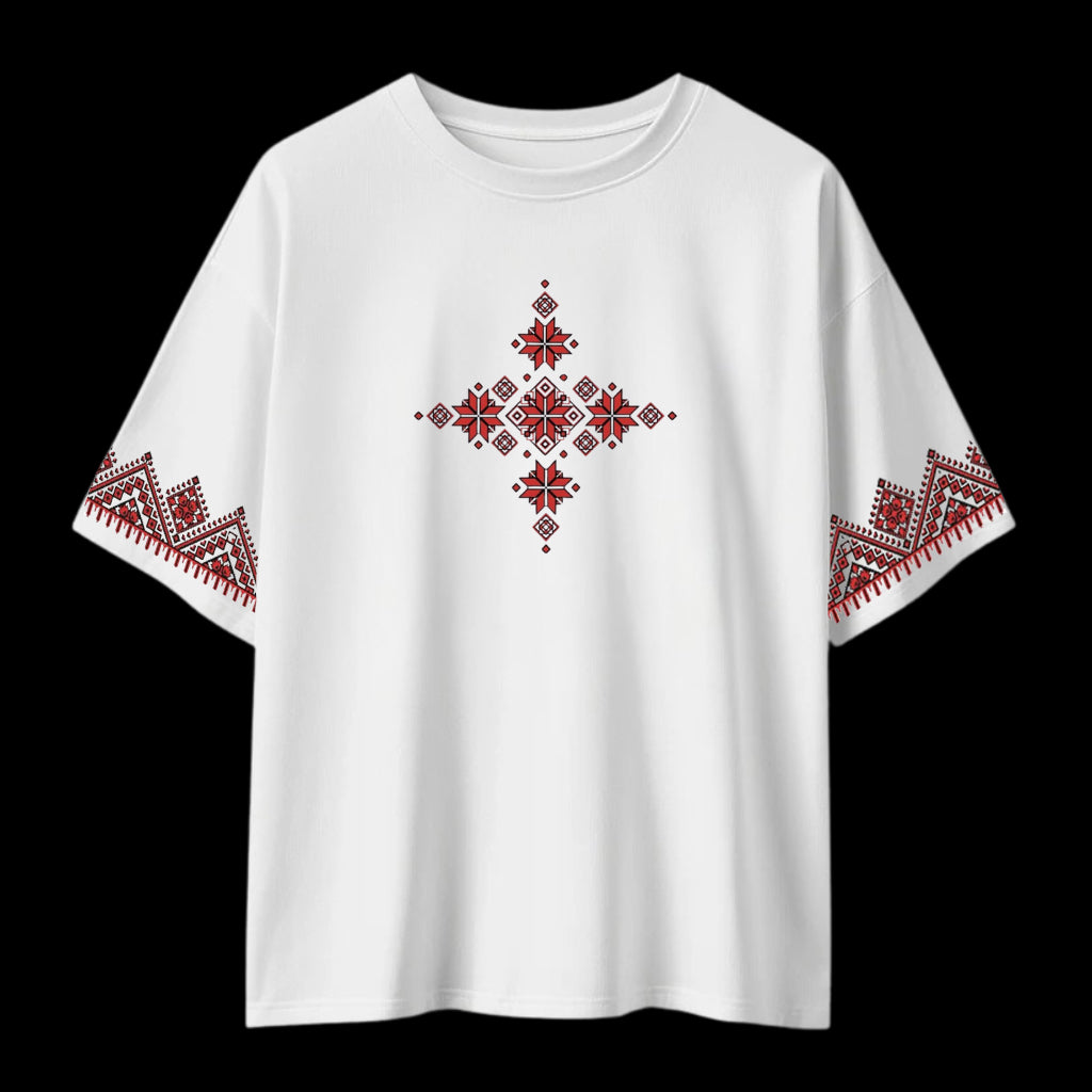 DROP SHOULDER T- SHIRT - Ajrak Essence