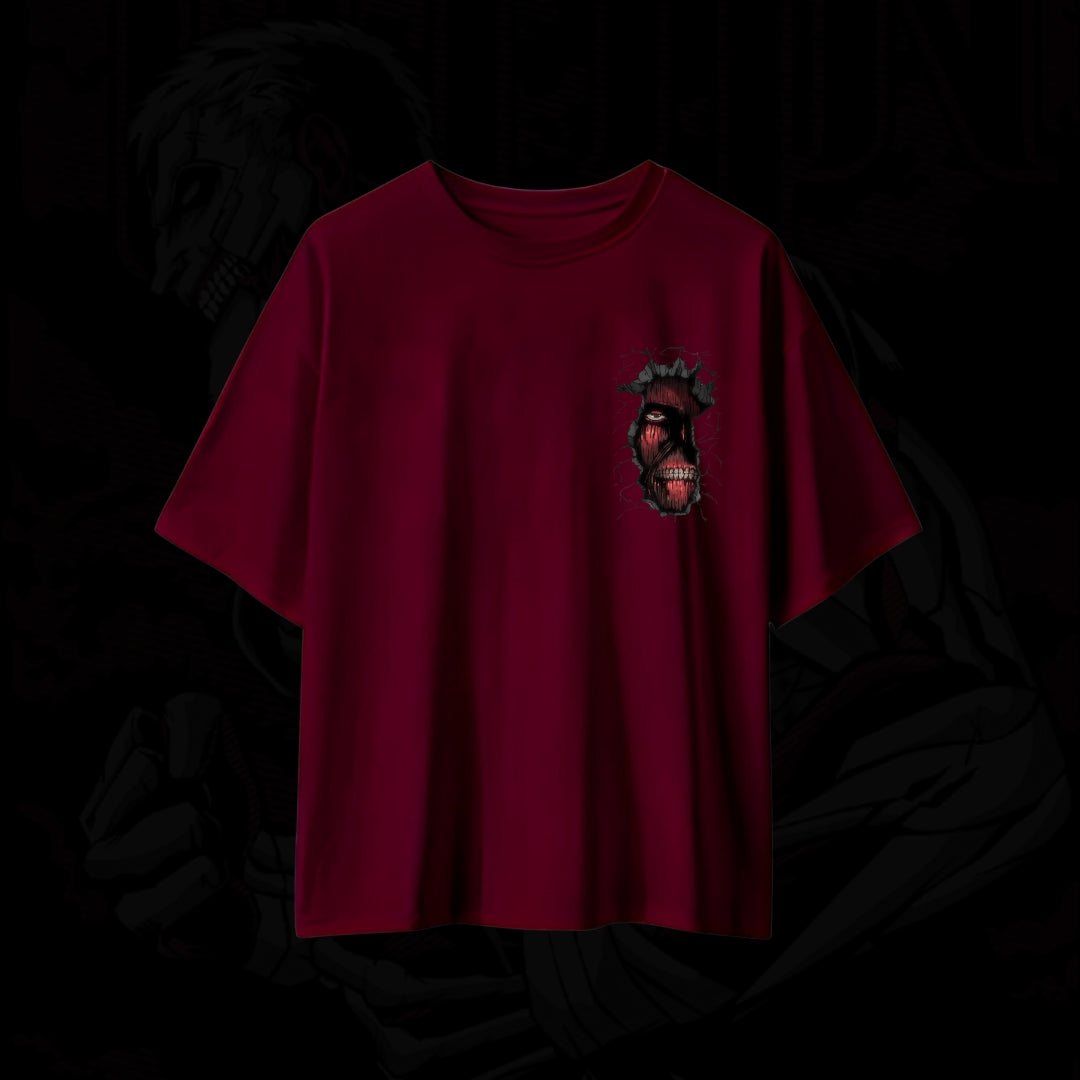 DROP SHOULDER T -SHIRT - Crimson Colossus