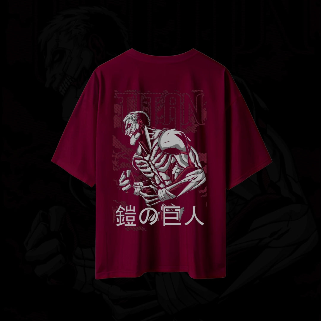 DROP SHOULDER T -SHIRT - Crimson Colossus