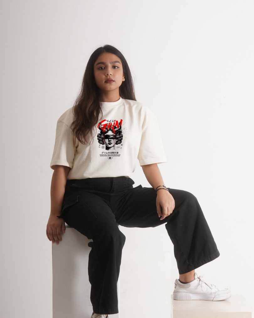 DROP SHOULDER Tee - Lost in Grin: Inner Shadows
