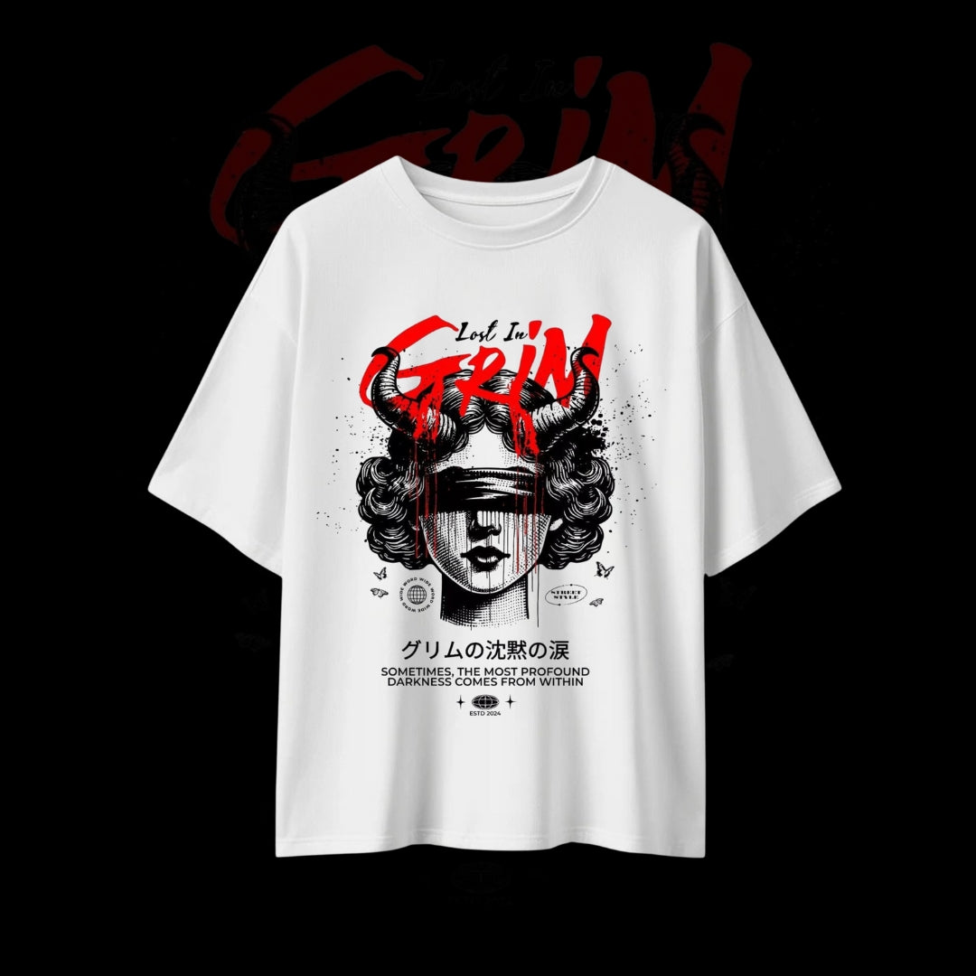 DROP SHOULDER Tee - Lost in Grin: Inner Shadows