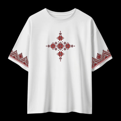 DROP SHOULDER T- SHIRT - Ajrak Essence