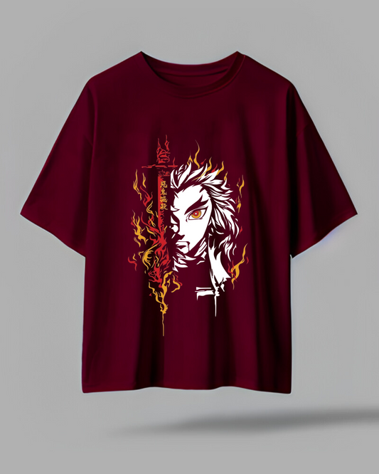 DROP SHOULDER T- SHIRT - FLAME SLAYER