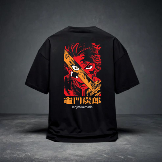 DROP SHOULDER T-SHIRT - Sun Breathing Tanjiro