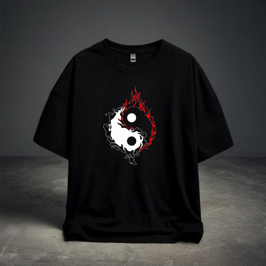 DROP SHOULDER T-SHIRT -  Yin Yang Fury