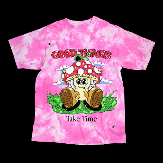 TIE DYE DROP SHOULDER T-SHIRT – GOOD THINGS TAKE TIME
