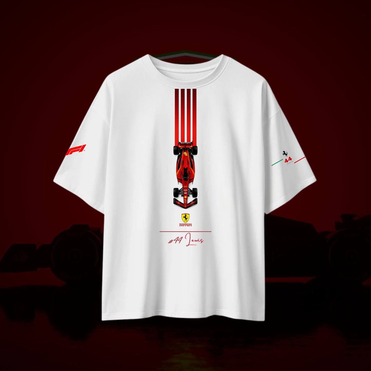 DROP SHOULDER T-SHIRT - Zyaar x 44: The Hamilton Ferrari Tribute